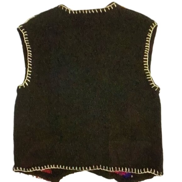 PENDLETON Knock Abouts Vintage Knit Vest M – Multicolor Patchwork Tapestry Folk - Picture 4 of 16
